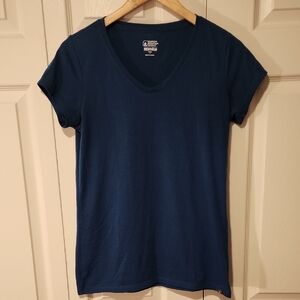 EMS Women's Navy V-Neck Short Sleeve Tee